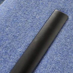 Loungesessel DS70 Stoff Dama 75 Mittelblau Blau Gestell Schwarz Pulverbeschichtet Mit Kissen Und Hocker