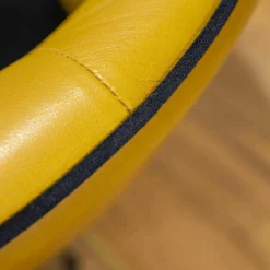 Loungesessel Gaia Casual Lounge Schwarzer Velour Leder Gelb