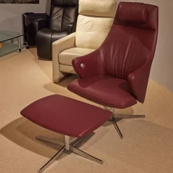 Loungesessel Mit Hocker 4+ Lounge Shiraz Rot 29 Lavalina Fußkreuz Alu Poliert
