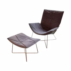 Loungesessel Nest Pure Stoff Seven 71 Lavendel Violett Schale Formflies Grau Gestell Rose Inklusive Hocker