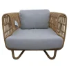 Loungesessel Nest Stoff Natte Light Grey Gestell Faser Natural