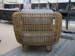 Loungesessel Nest Stoff Natte Light Grey Gestell Faser Natural