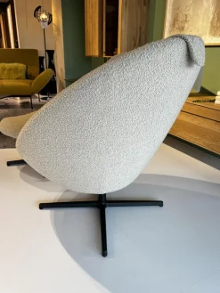 Loungesessel Pace Stoff Textil Light Brown Scent Beige Gestell Aluminium Retour Swivel Schwarz Inklusive Hocker