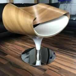 Loungesessel Perillo Leder Lavalina Weiß