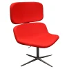 Loungesessel W-Lounge Chair 3 Stoff Rot Kreuzfuß Chrom