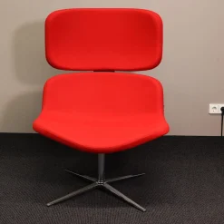 Loungesessel W-Lounge Chair 3 Stoff Rot Kreuzfuß Chrom