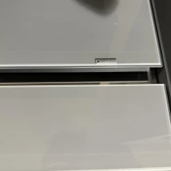 Lowboard Cocoon Glas Cement Grau Stofffront Graphite Grau Inklusive TV-Halterung