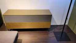 Lowboard Gold Gebürstet Lochblechklappe Onyxgrau Füße Metall Schwarz