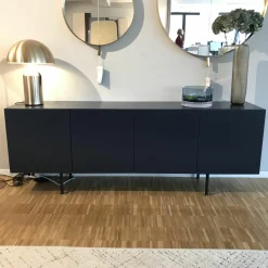 Lowboard Hue MDF Stahlblau Füße Schwarz Pulverbeschichtet