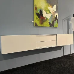 Lowboard Lack Weiß Matt Wandhängend