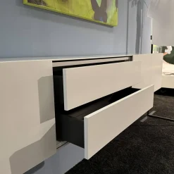 Lowboard Lack Weiß Matt Wandhängend