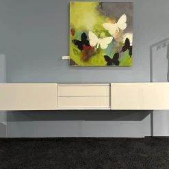 Lowboard Lack Weiß Matt Wandhängend