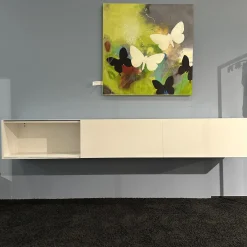 Lowboard Lack Weiß Matt Wandhängend