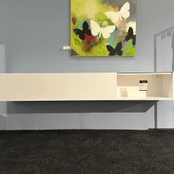 Lowboard Lack Weiß Matt Wandhängend