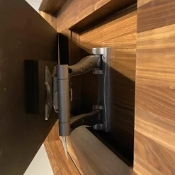 Lowboard Lux Nussbaum Geölt Glas mit Hängeschrank