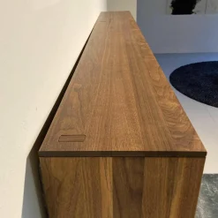 Lowboard Lux Nussbaum Geölt Glas mit Hängeschrank