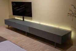 Lowboard Next Smart Lack Granit Grau Und Medienklappe Mit Akkustikstoff Grey Grau Deckenplatte Colour Glas Granit Grau Gestell Anthrazit Inklusive Beleuchtung Und Mediapaket