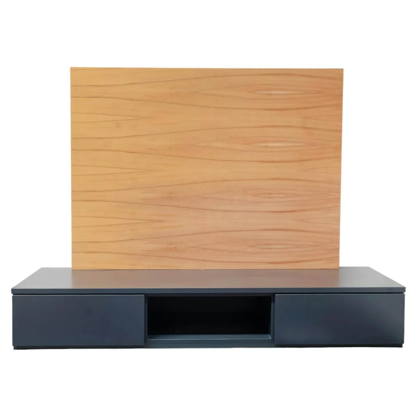 Lowboard Optima Lack Anthrazit 25 TV-Paneel Kernbuche Natur Lackiert