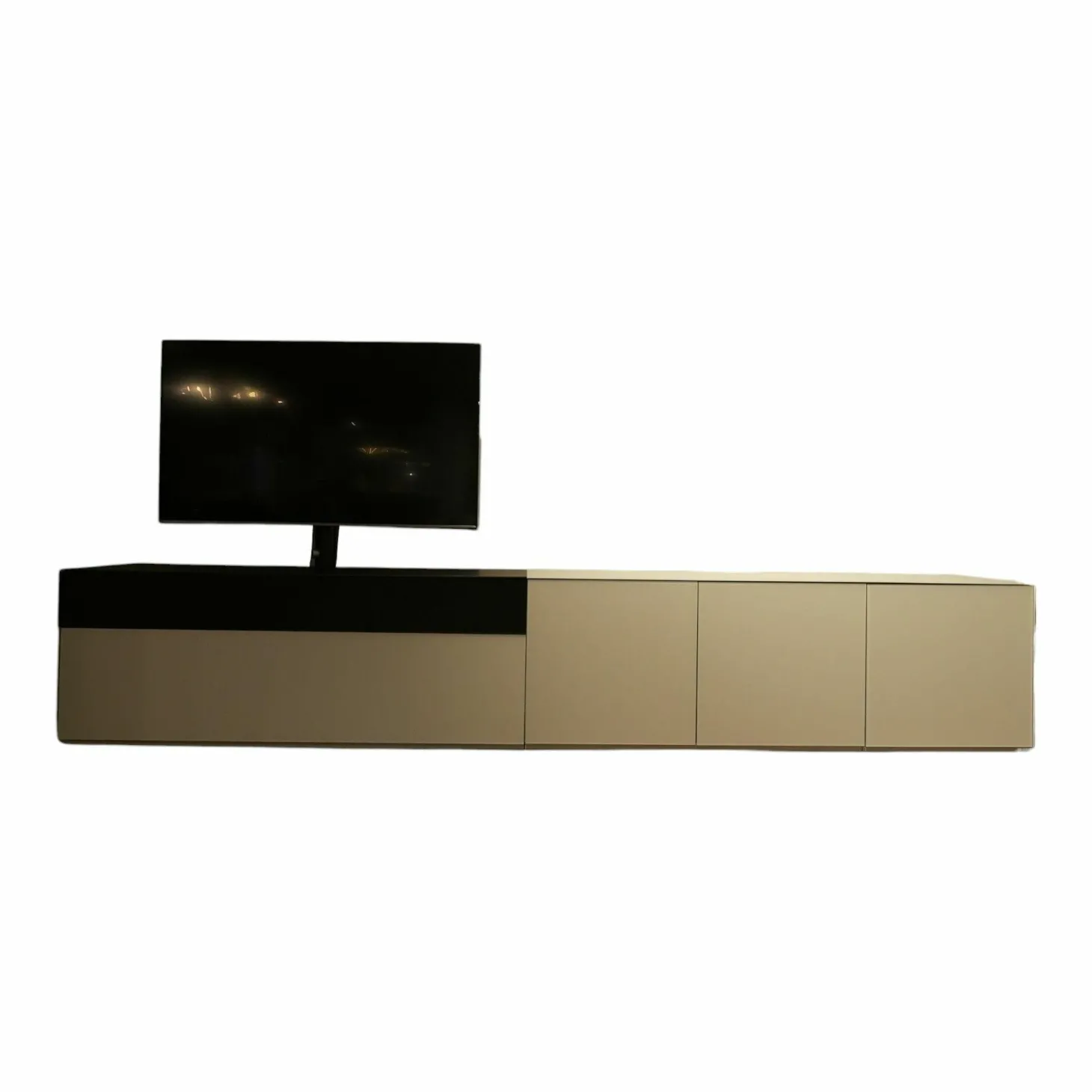 Lowboard Soma 1312 Phonoschrank Lack Lichtgrau Drehsäule Schwarz