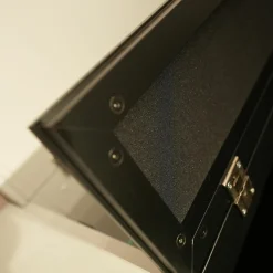 Lowboard Soma 1312 Phonoschrank Lack Lichtgrau Drehsäule Schwarz