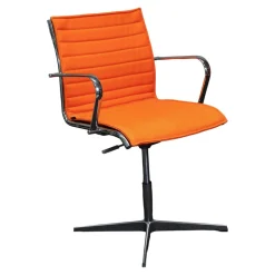 Mehrzweckstuhl Season Slim Naturleder Orange Kreuzfuß Chrom