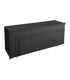 Minottiitalia Anrichte Gessolina Anrichte MDF PU Lackiert Noir Schwarz