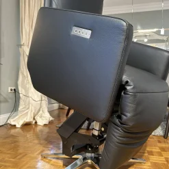 Motorsessel Charly Bezug Leder Normandie Schwarz Sternfuß Chrom Glänzend Mit Aufsthehhilfe Und Motorischer Verstellung