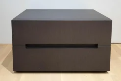 Nachtkommode 3030 Eiche Grau Füße Schwarz Mit 2 Schubladen