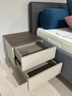 Nachtkommode Living 2023 Lack Visone Matt Grau Innen Perla 46 Abdeckplatte 72 Noce