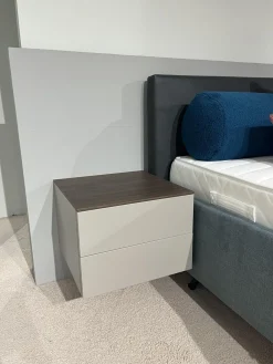 Nachtkommode Living 2023 Lack Visone Matt Grau Innen Perla 46 Abdeckplatte 72 Noce