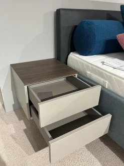 Nachtkommode Living 2023 Lack Visone Matt Grau Innen Perla 46 Abdeckplatte 72 Noce