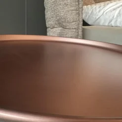 Nachttisch Husk Rund Und Klein Platte Kupfer Brüniert Gestell Nickel Bronzefarben Lackiert