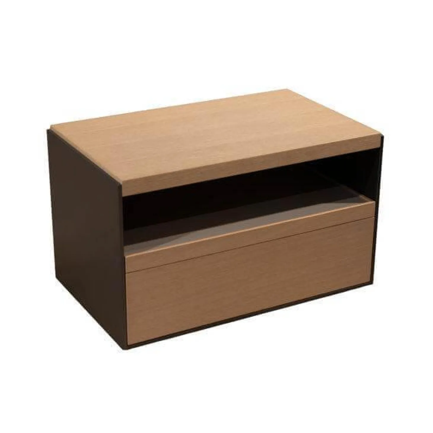 Nachttisch Surface Eiche Hell Gebürstet Gestell Nickel Bronzefarben Lackiert