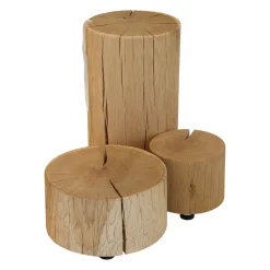 Naturholzzylinder Eiche Silber Dreiteilig