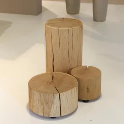 Naturholzzylinder Eiche Silber Dreiteilig