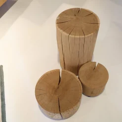 Naturholzzylinder Eiche Silber Dreiteilig