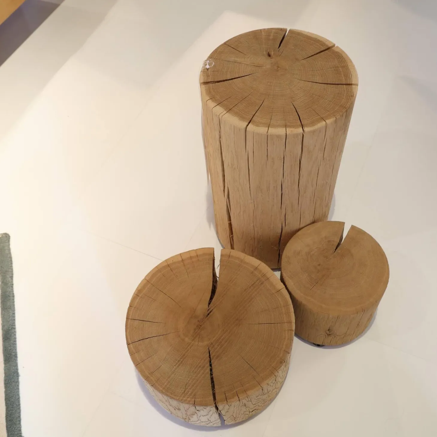 Naturholzzylinder Eiche Silber Dreiteilig