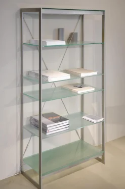 Offenes Regal Satiniertes Glas Metall