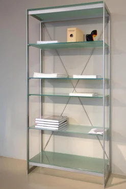 Offenes Regal Satiniertes Glas Metall