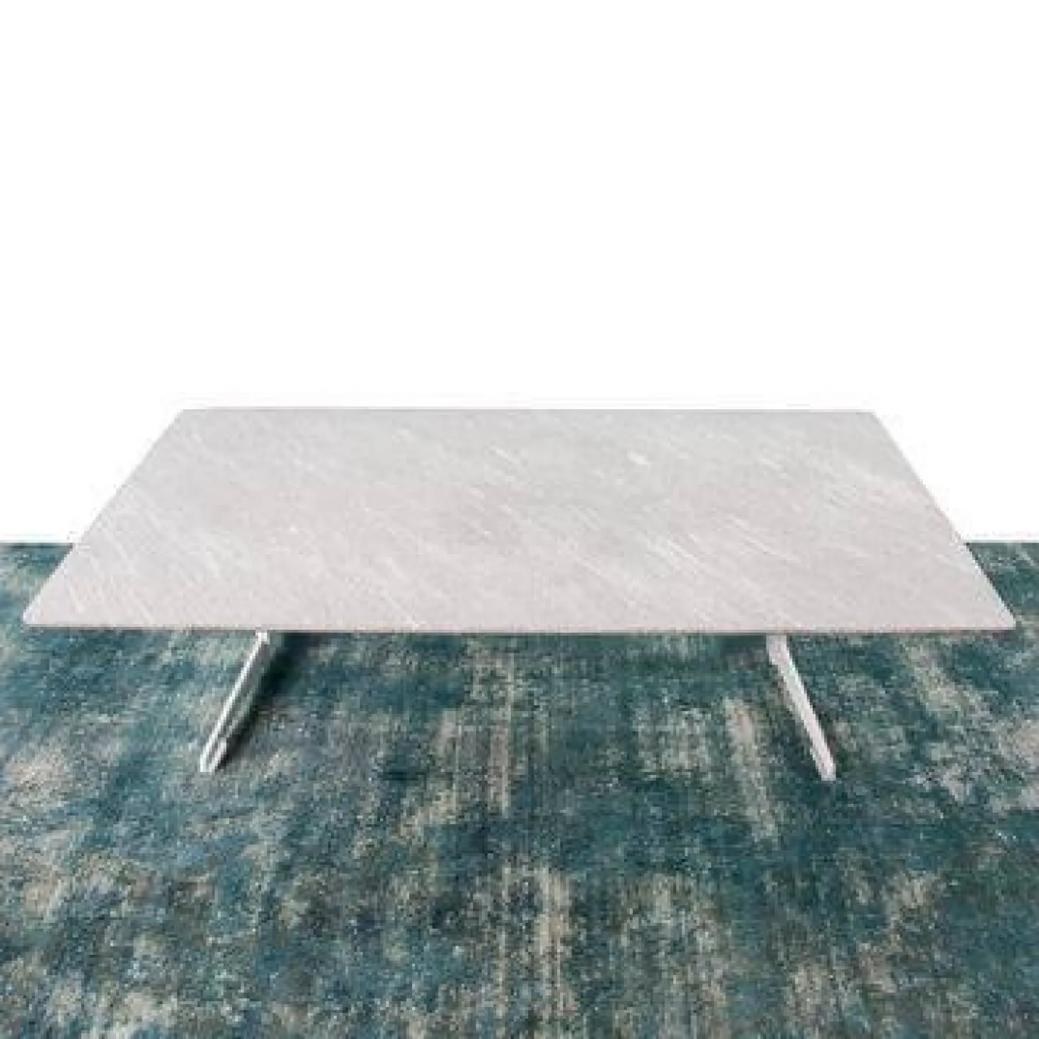 Outdoor Beistelltisch Fly Platte Silbergneis Gestell Weiß