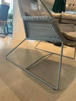 Outdoor Highbacksessel Breeze Fasergeflecht Grau Stahlgestell Grau Verzinkt