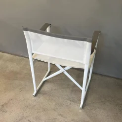 Outdoor Klappstuhl Mirto Stoff 2445102 Stige Weiß Natur Gestell 0186V Weiß Lackiert