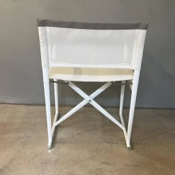 Outdoor Klappstuhl Mirto Stoff 2445102 Stige Weiß Natur Gestell 0186V Weiß Lackiert