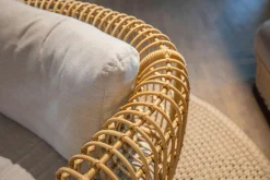 Outdoor Loungesessel Nest Stoff Natte Light Grey Hellgrau Gestell Aluminiumrahmen Außen Weave