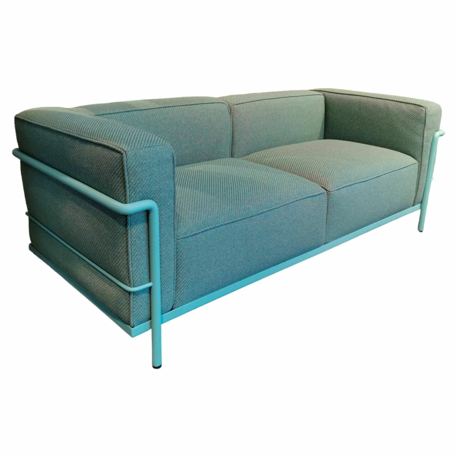 Outdoor Sofa LC3 Stoff Kimo Outdoor Smeraldo Grün Gestell Stahl Grün