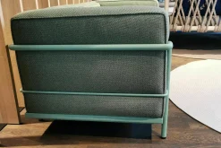 Outdoor Sofa LC3 Stoff Kimo Outdoor Smeraldo Grün Gestell Stahl Grün