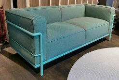 Outdoor Sofa LC3 Stoff Kimo Outdoor Smeraldo Grün Gestell Stahl Grün