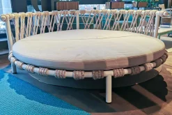 Outdoor Sofa Trampoline 561 Stoff Egadi Argento Seil Teipan mit 9 Kissen