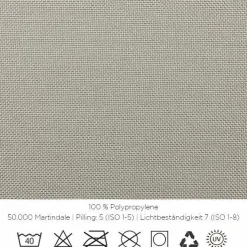 Outdoor Sofa Trampoline 561 Stoff Egadi Argento Seil Teipan mit 9 Kissen