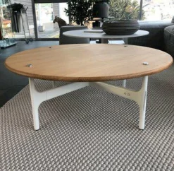 Outdoorcouchtisch Grand Weave Platte Teakholz Massiv Gestell Aluminium Pulverbeschichtet Weiß